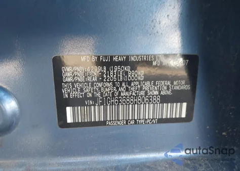 2008 Subaru Impreza Outback Sport from USA, damaged, VIN JF1GH63688H806388